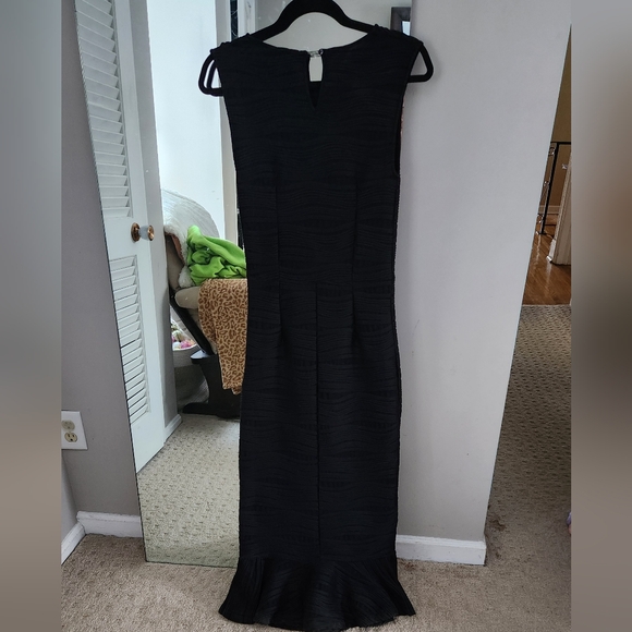 Opening Ceremony Black Lotus peplum flounce hem jacquard stretch midi dress M - Picture 4 of 10